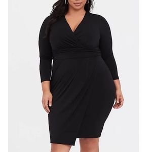 NWT Torrid black studio knit surplice dress